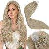 LaaVoo Easy Loop Extension Cheveux Humains Noir 1 50s/50g 14pouce/35cm Micro Ring Extension a Froid Cheveux Naturel Noir Jai