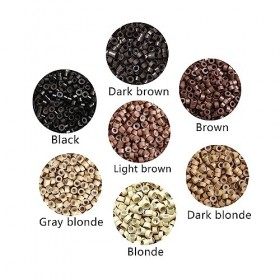500 pcs de micro anneaux pour extensions cheveux, perles de doublure en silicone de 5.0 mm pour extensions de cheveux et plum
