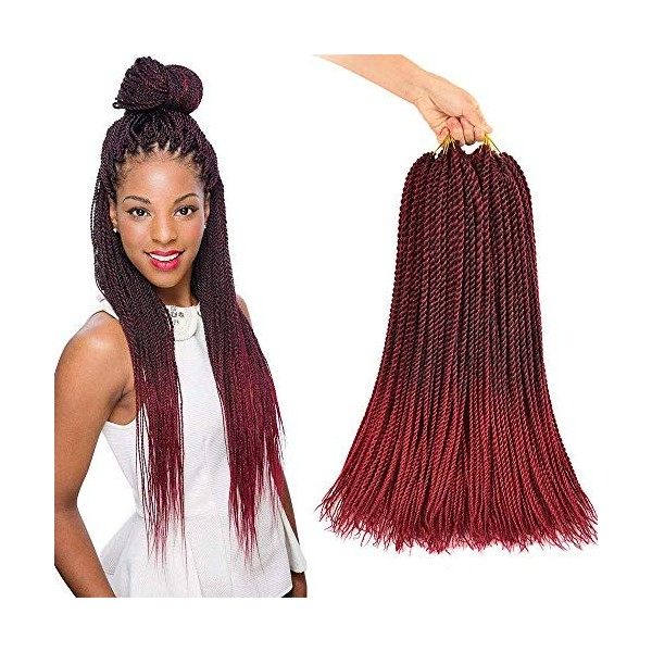 8 Packs 18"Twist Sénégalais Crochet Cheveux Petites Tresses Au Crochet Pré Boucle Mini Havana Mambo Twist Crotchet Cheveux Sy