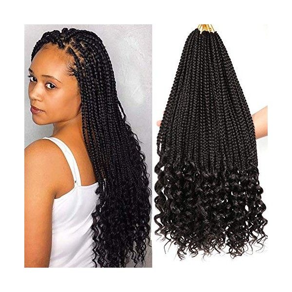 7pack/Lot 18 Pouces Boîte Ondulée Tresses Crochet Boîte Extensions de Cheveux Synthétiques Tressage de Cheveux Bouclés Extrém