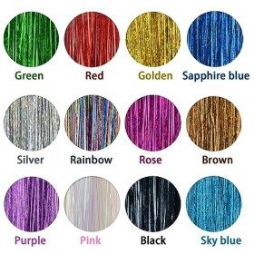 Cheveux Tinsel Strands with Tools 47 pouces 12 couleurs 2400 brins Sparkling Shiny Hair Flairs Extensions Kit de mèches de ch