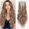 Clip in Hair Extension 24 Pouces 4Pcs Set Extensions Cheveux Clips, morceaux de cheveux pour femmes YDDM Fibres de cheveux sy