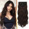 BARSDAR Bouclés Extensions de Cheveux à Clip, 5PCS Long Ondulé Clip dans les Extensions de Cheveux Naturel Doux Synthétique P