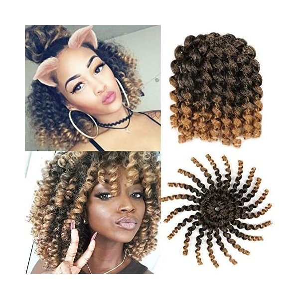 20cm 8"/ WAND CURL / 240G / 3 pieces dextensions de cheveux pour tresses au crochet/par pièce : 20 méches 80G / aspect natur