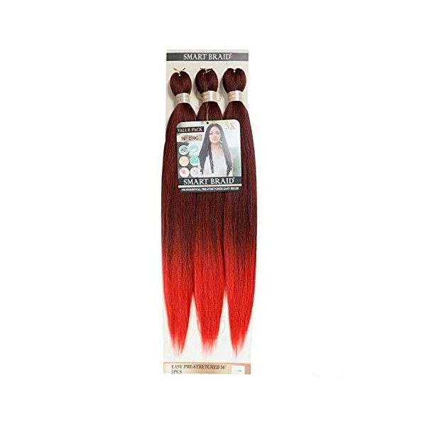 Smart Braid Lot de 3 extensions de cheveux lisses Yaki pré-étirées sans démangeaisons et antibactériennes 270 g 71 cm de long