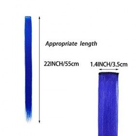 GIHENHAO 46pcs Extensions de Cheveux Arc-en-Ciel Trames Extensions de Cheveux colorées Clip,Coloré Cheveux Raides Extensions 