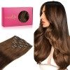 WENNALIFE Extension a Clip Cheveux Naturel, 40cm 120g 7pcs Extension Cheveux Naturel Clip Cheveux Humains, Noir de Jais Exten