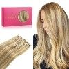 WENNALIFE Extension a Clip Cheveux Naturel, 40cm 120g 7pcs Extension Cheveux Naturel Clip Cheveux Humains, Noir de Jais Exten