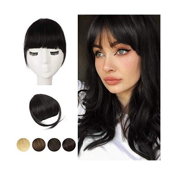 Frange a clip, BARSDAR 100% extensions de cheveux humains Clip en French Bangs Neat Bangs with Temples frange a clip cheveux 