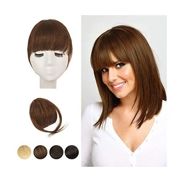 Frange a clip, BARSDAR 100% extensions de cheveux humains Clip en French Bangs Neat Bangs with Temples frange a clip cheveux 