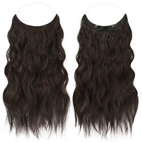 FESHFEN Extension Cheveux Fil Invisible Naturel Cheveux Longue Ondulés Fil Secrets Wire Hair Extension Cheveux Synthétique Ra