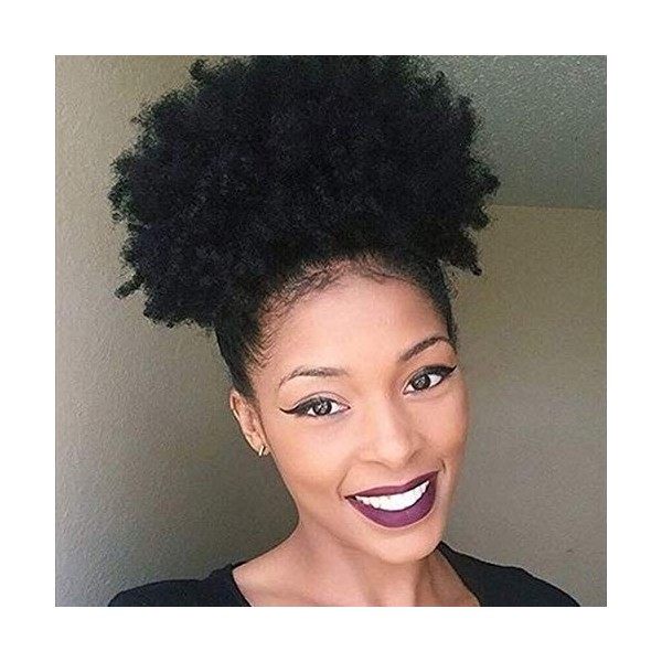 Xtrend Afro Ponytail African Short Kinky Curly Puff Drawstring Ponytail Brown Dark Synthetic Kanekalon Fiber Puff Ponytail Wr