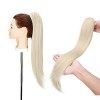 55cm Longue Postiche Queue de Cheval Avec Pince Extension Claw On Ponytail Cheveux Naturel Micro Ondulé Hair Extensions Marro