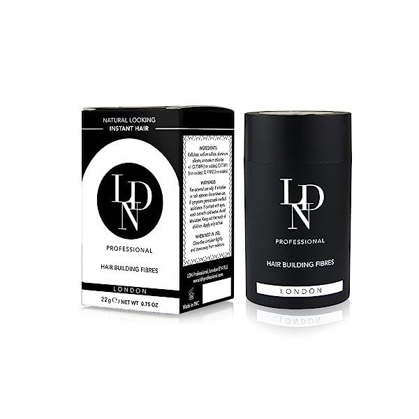 LDN Professional - Hair Fibers,Hair Loss Concealer,Densificateur de cheveux,Cheveux fins et clairsemés,Zone de calvitie-effet