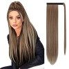 Sofeiyan Postiche Queue de Cheval Extension Naturel Ponytail Extensions Longue Droit Wrap Around Extension de Cheveux a Clip 