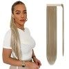 Sofeiyan Postiche Queue de Cheval Extension Naturel Ponytail Extensions Longue Droit Wrap Around Extension de Cheveux a Clip 