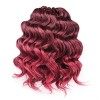 Ocean Wave Crochet Cheveux 7 Pack 12 Pouces Rouge Foncé Dark Deep Wave Boucles Synthétiques crochet Tressé Extensions de Chev