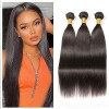 Huarisi Yaki Human Hair 3 Bundles 22 24 26 inches Natural Color Long Kinky Straight Human Hair Weaves Double Weft Brazilian Y