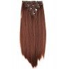 CAISHA by PRETTYSHOP XXL 50cm 8 Pièces Jeu Clip In Extensions Extensions De Cheveux Postiche Raide Rouge Bordeaux CES117