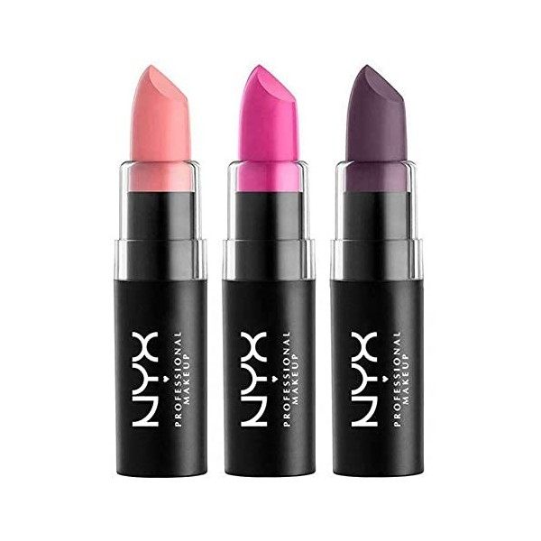 NYX rouge à lèvres mat 3pc. Set 05 - rose pâle /CHOQUANT PALE / accélère Le basse 