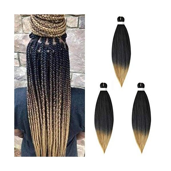 65cm Cybelleza Pré-étirées Tressage de Cheveux tressés Pre Stretched Braiding Hair EZ Easy Braids Meches Yaki Texture Synthét