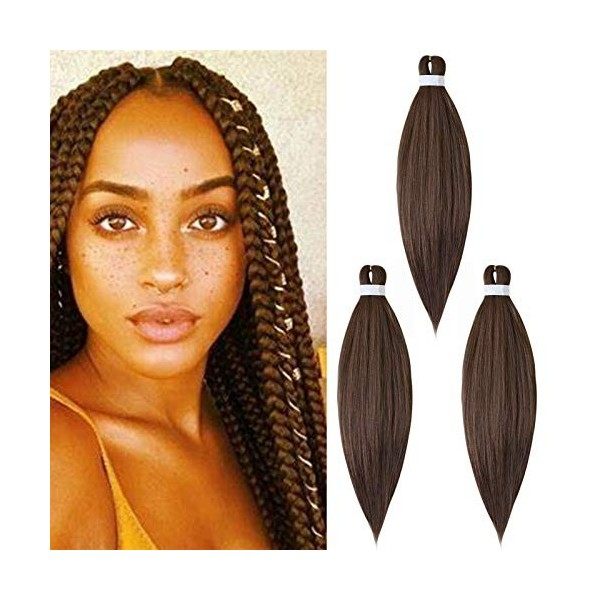 65cm Cybelleza Pré-étirées Tressage de Cheveux tressés Pre Stretched Braiding Hair EZ Easy Braids Meches Yaki Texture Synthét