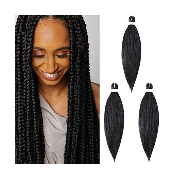 65cm Cybelleza Pré-étirées Tressage de Cheveux tressés Pre Stretched Braiding Hair EZ Easy Braids Meches Yaki Texture Synthét