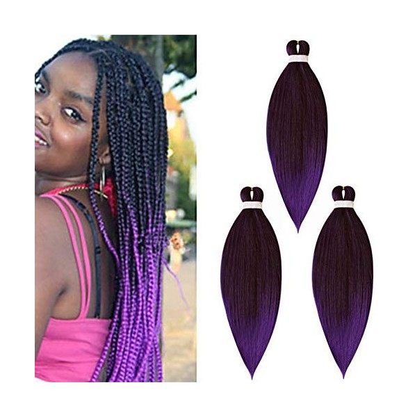 65cm Cybelleza Pré-étirées Tressage de Cheveux tressés Pre Stretched Braiding Hair EZ Easy Braids Meches Yaki Texture Synthét