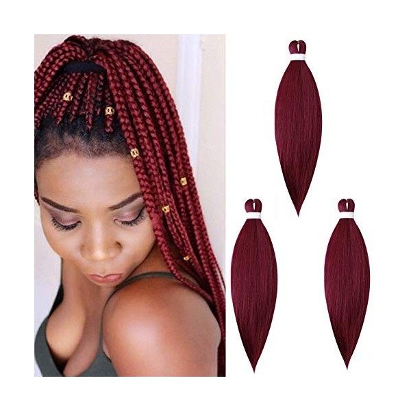 65cm Cybelleza Pré-étirées Tressage de Cheveux tressés Pre Stretched Braiding Hair EZ Easy Braids Meches Yaki Texture Synthét