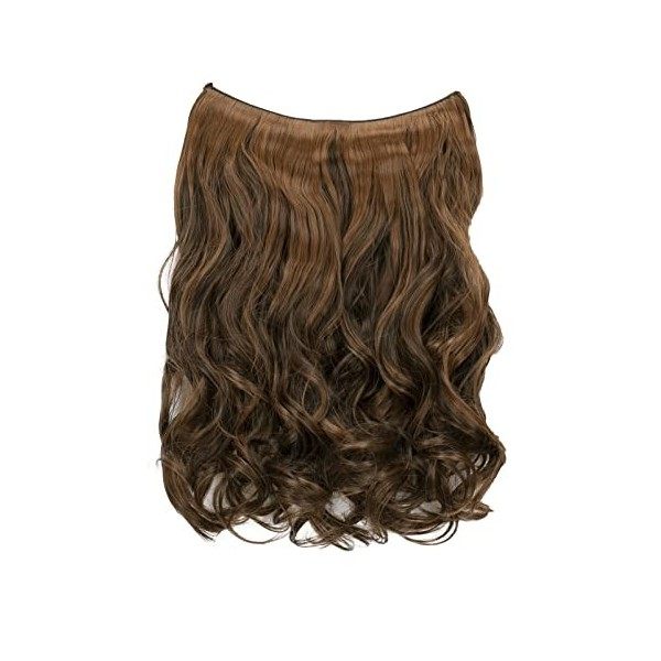 CAISHA by PRETTYSHOP 50cm 1 Extension De Trame Avec Bande Elastique Extensions De Cheveux Postiche Ondulé Rouge Bordeaux E114