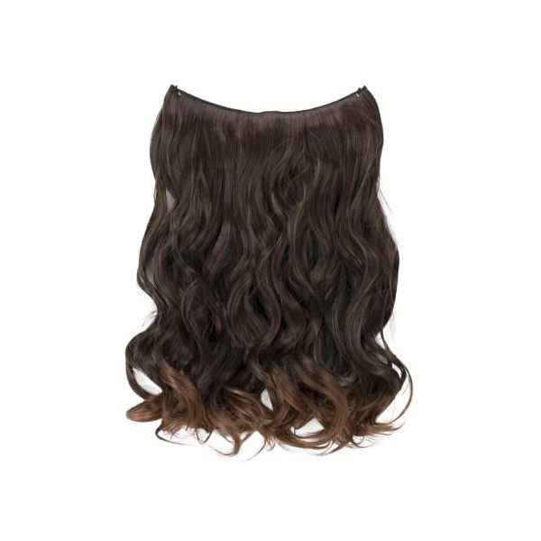 CAISHA by PRETTYSHOP 50cm 1 Extension De Trame Avec Bande Elastique Extensions De Cheveux Postiche Ondulé Rouge Bordeaux E114