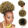 Zaiqun Extensions de cheveux afro bouclés avec cordon de serrage pour queue de cheval