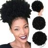 Zaiqun Extensions de cheveux afro bouclés avec cordon de serrage pour queue de cheval