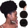 Zaiqun Extensions de cheveux afro bouclés avec cordon de serrage pour queue de cheval