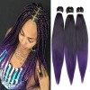 3Packs / Lot Easy Braiding Extension des Cheveux 26" Professionnel Pré-étiré Tressage Cheveux Démangeaisons Sans Fibre Synthé