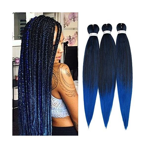 3Packs / Lot Easy Braiding Extension des Cheveux 26" Professionnel Pré-étiré Tressage Cheveux Démangeaisons Sans Fibre Synthé