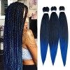 3Packs / Lot Easy Braiding Extension des Cheveux 26" Professionnel Pré-étiré Tressage Cheveux Démangeaisons Sans Fibre Synthé