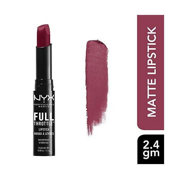 Nyx Professional Makeup Full Throttle Lipstick, Locked, 2.4g