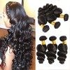 Huarisi 7a Loose Wave Brazilian Hair 3 Bundles 16 18 20 Inches Wet and Wavy Weaves Natural Color for Black Women