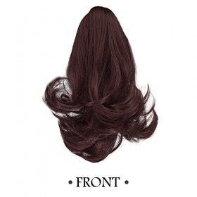 BARSDAR Postiche Extensions de Queue de Cheval Bouclée à Clipser de 25 cm Extension de Cheveux Synthétiques Ondulés Naturels 