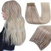 Easyouth Tissage Naturel Cheveux Humains Extension Cheveux Tissage Ombre Darker Brown to Light Brown and Medium Blonde Extens