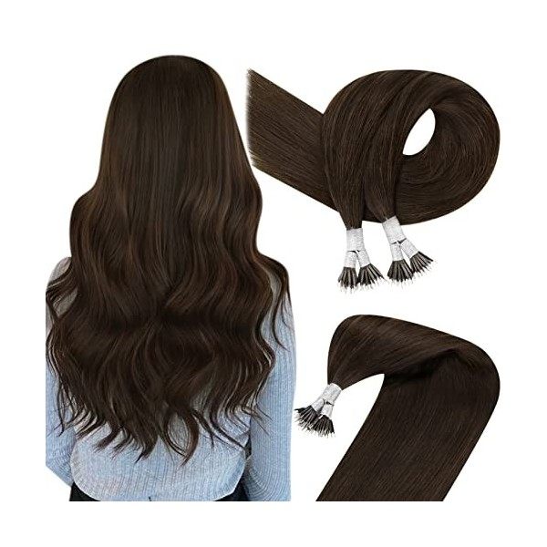 Easyouth Tissage Naturel Cheveux Humains Extension Cheveux Tissage Ombre Darker Brown to Light Brown and Medium Blonde Extens