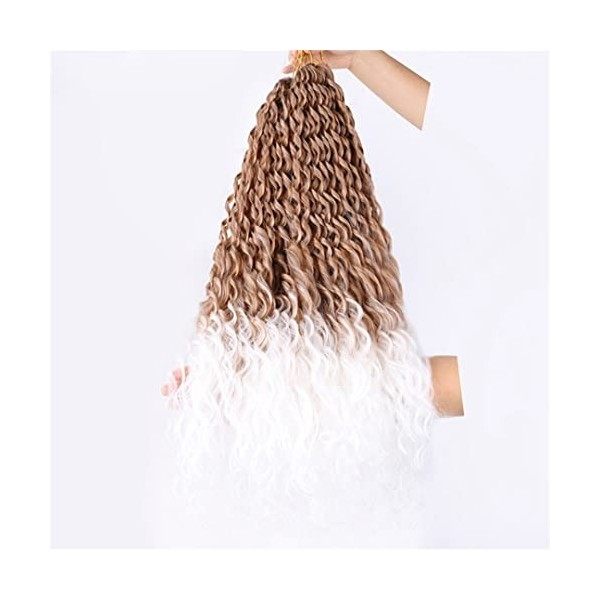 Crochet Hair Loose Water Wave Braiding Hair Extension 24 Inch Synthetic Curly Braids Loose Wave Crochet Braids Blonde Pink 4 