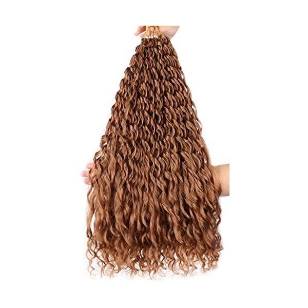 Crochet Hair Loose Water Wave Braiding Hair Extension 24 Inch Synthetic Curly Braids Loose Wave Crochet Braids Blonde Pink 4 