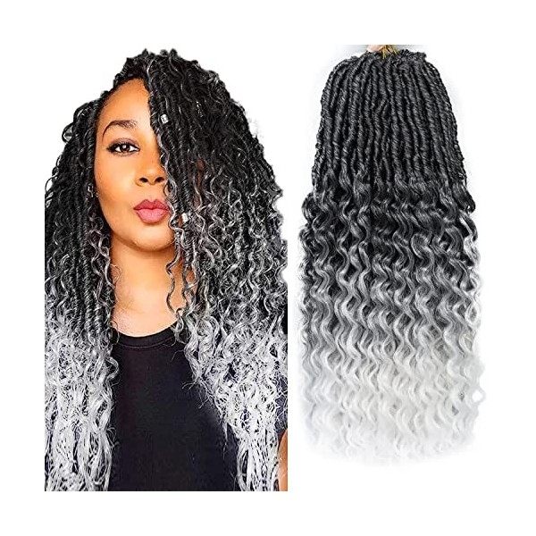 FANWYFYU 24 Inche Goddess Locs Curly Ends 6 Packs Faux Locs Crochet Hair with Curly Ends Deep Locs Crochet Hair Deep Wavy Cro