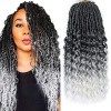 FANWYFYU 24 Inche Goddess Locs Curly Ends 6 Packs Faux Locs Crochet Hair with Curly Ends Deep Locs Crochet Hair Deep Wavy Cro