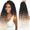 FANWYFYU 24 Inche Goddess Locs Curly Ends 6 Packs Faux Locs Crochet Hair with Curly Ends Deep Locs Crochet Hair Deep Wavy Cro