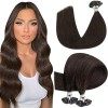 Hetto Extension Cheveux Naturel Tissage Marron Foncé Extension Tissage Cheveux Remy Humains Tissage Lisse Naturel Cheveux 20 