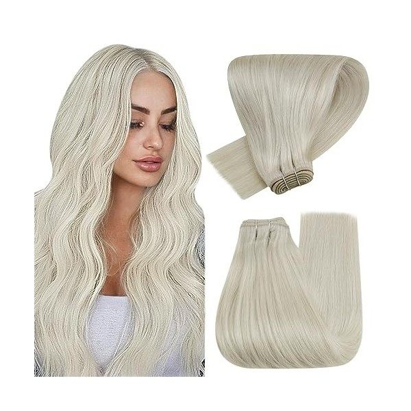 Hetto Extension Cheveux Naturel Tissage Marron Foncé Extension Tissage Cheveux Remy Humains Tissage Lisse Naturel Cheveux 20