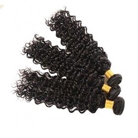 Huarisi 12 14 16 Pouces Tissages Deep Wave Curly Brésilien Cheveux Vague Profond Paquets Cheveux Non-transformé Extensions 10